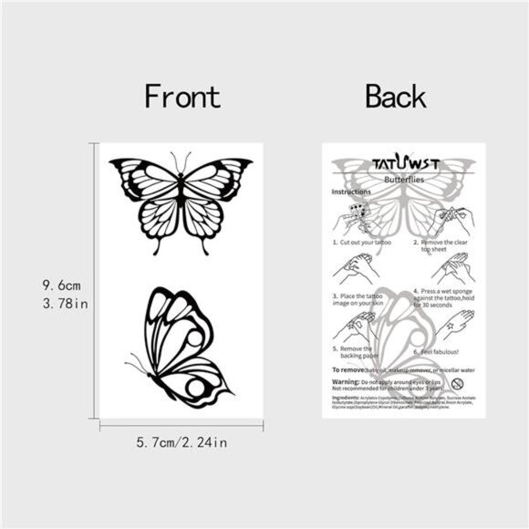 Realistic Temporary Tattoos for Women - 60 Sheets Tiny Small Removable Adult - Picture 11 of 16